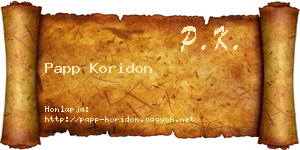 Papp Koridon névjegykártya